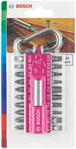 Bosch 21 Piece Screwdriver Bit Set Pink (with Magnetic Bit Holder, Carabiner, Accessory for Electric Screwdrivers) - Image 2